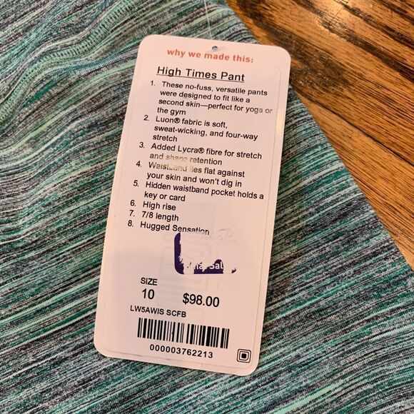 New LULULEMON High Times Leggings Space Dye 10 - Picture 3 of 5